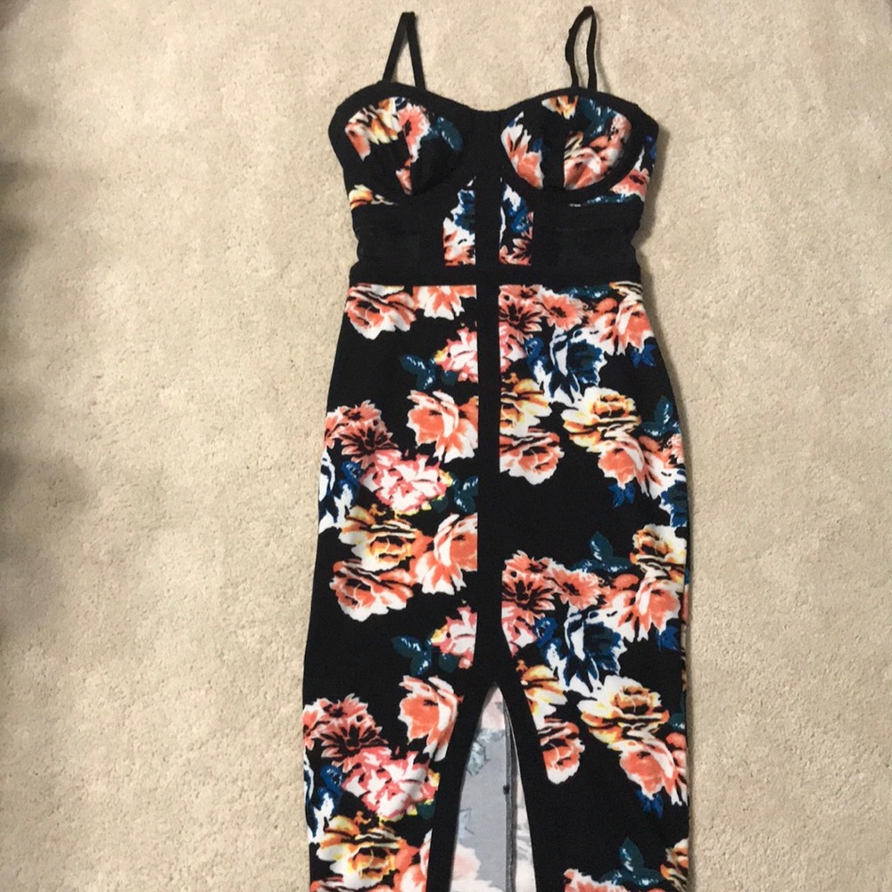 Madden girl floral slit dress